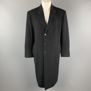 METROPOLITANVIEW Size 40 Black Cashmere top Stitch Notch Lapel Coat